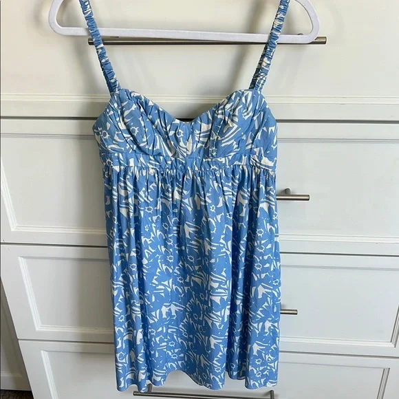 Amanda Uprichard | Dresses | Amanda Uprichard Blue And White Mini Dress |  Poshmark
